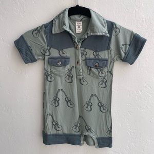 Kate Quinn Western Guitar Romper is Soft Bamboo 18-24 mos